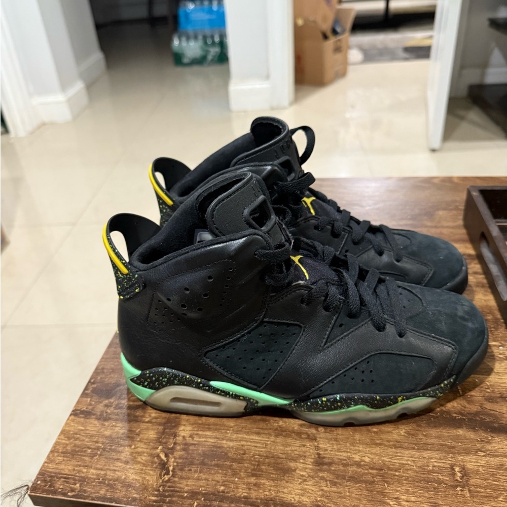 Jordan Black and Green Sneakers
